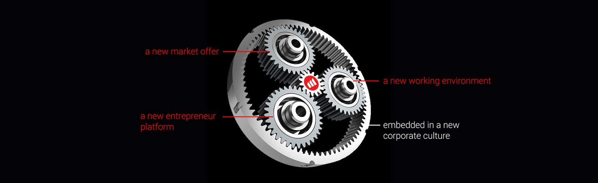 Image to Our answer: The concept of the SwissFactory.Group is based on four elements